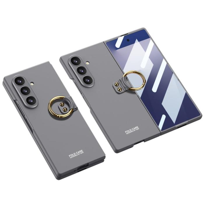 GKK - GKK Samsung Galaxy Z Fold7 Fodral - Slim Hard PC + TempeRöd Glass - Grå