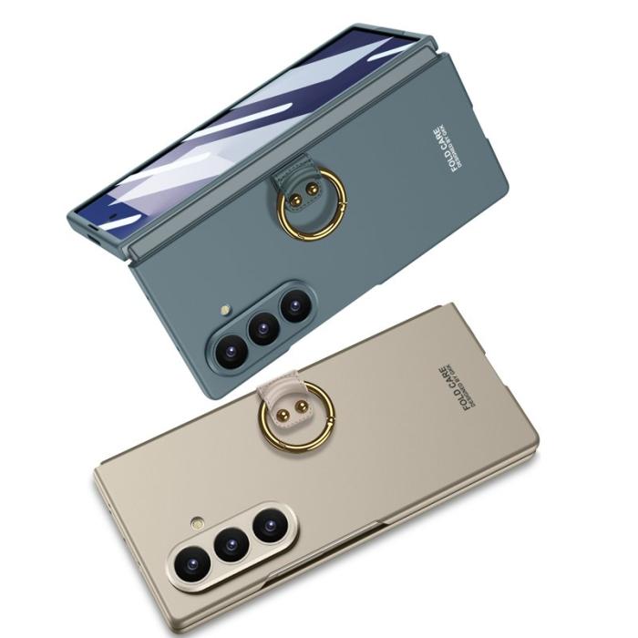 GKK - GKK Samsung Galaxy Z Fold7 Fodral - Slim Hard PC + TempeRöd Glass - Grå