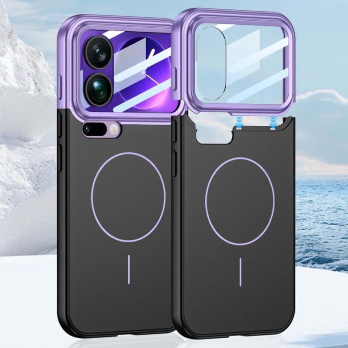 GKK - GKK Xiaomi 17 Pro Fodral med Linsskydd - Kontrastfärg PC - Lila / Svart