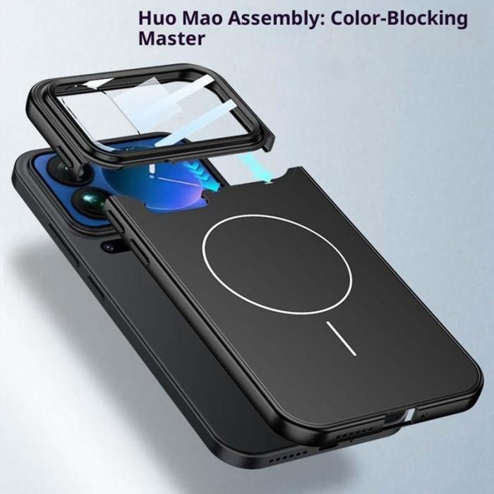 GKK - GKK Xiaomi 17 Pro Max Fodral Äkta läder - Silver / Black