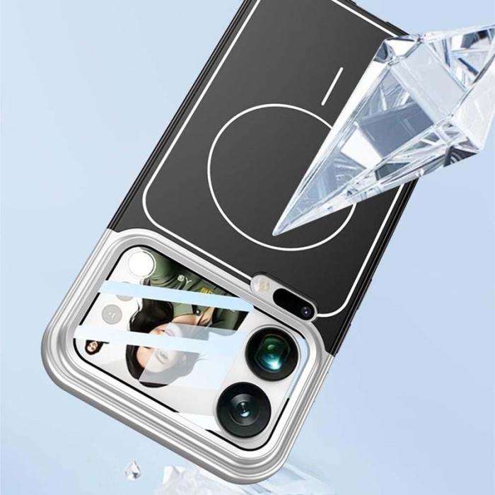 GKK - GKK Xiaomi 17 Pro Max Fodral - Äkta läder - Silver - Svart