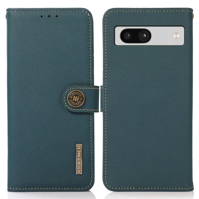 KHAZNEH - KHAZNEH Google Pixel 7a Skal Äkta Läder - Grön