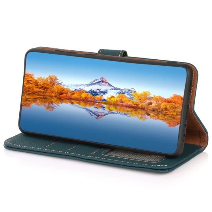 KHAZNEH - KHAZNEH Google Pixel 7a Skal Äkta Läder - Grön