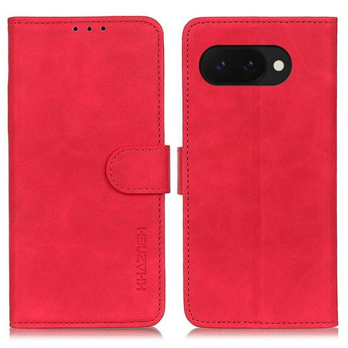 KHAZNEH - KHAZNEH Google Pixel 9a Fodral PU Läder Retro - Röd