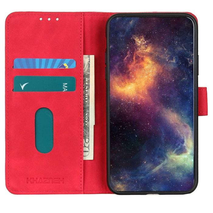 KHAZNEH - KHAZNEH Google Pixel 9a Fodral PU Läder Retro - Röd