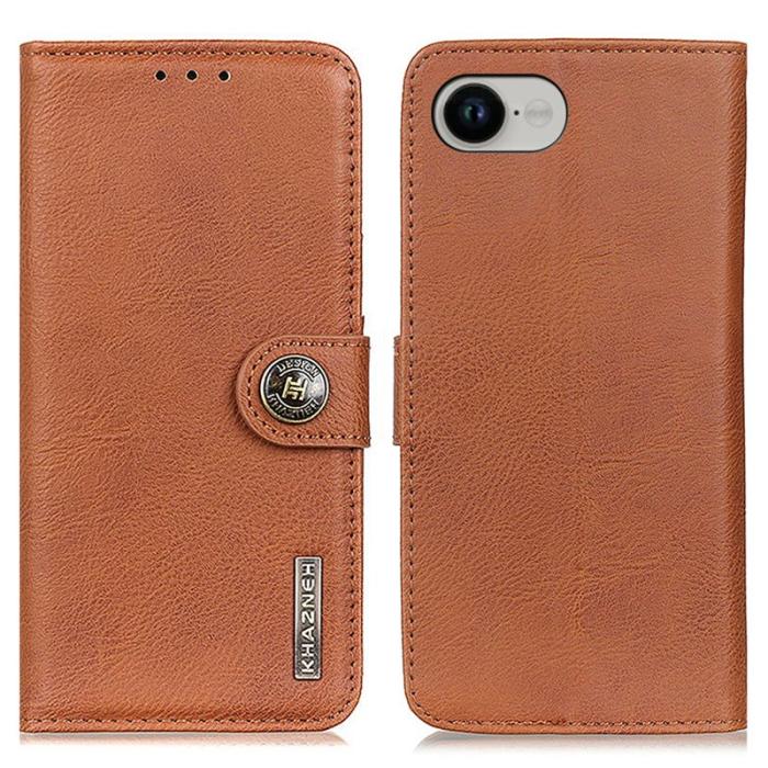 KHAZNEH - KHAZNEH iPhone 16e Wallet Fodral Äkta läder - Brun