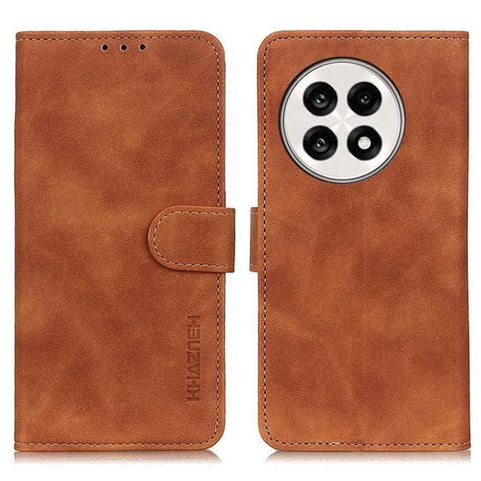 KHAZNEH - KHAZNEH OnePlus 13R 5G Fodral PU Läder Retro Textur - Brun