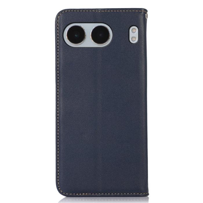 KHAZNEH - KHAZNEH OnePlus Nord 4 Fodral Äkta nötläder Plånboksfodral - Blå