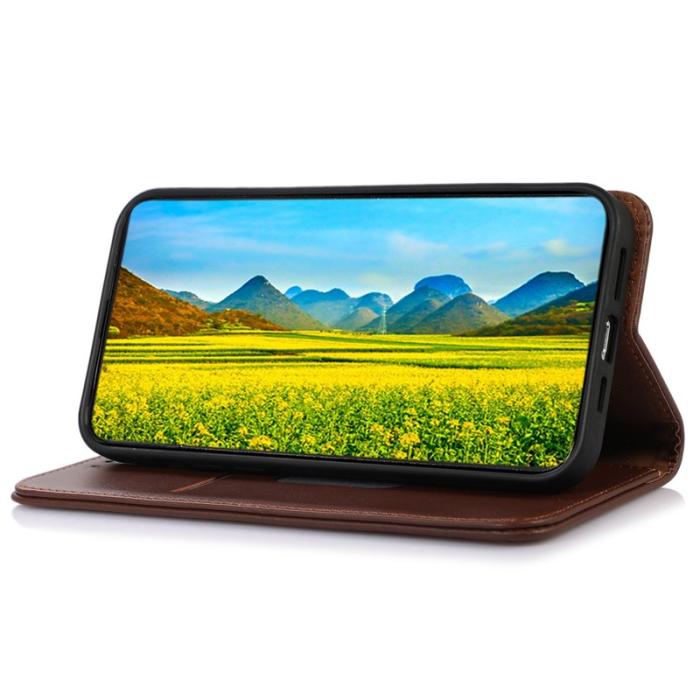 KHAZNEH - KHAZNEH OnePlus Nord 4 Fodral Äkta nötläder Plånboksfodral - Brun