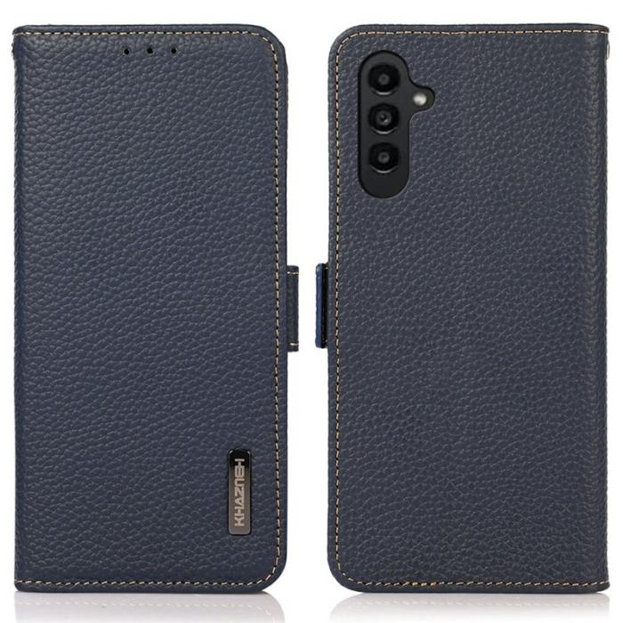 KHAZNEH - KHAZNEH Samsung Galaxy A26 5G Fodral Äkta läder - Blå