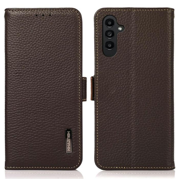 KHAZNEH - KHAZNEH Samsung Galaxy A26 5G Fodral Äkta läder - Brun