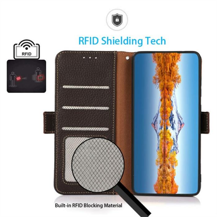 KHAZNEH - KHAZNEH Samsung Galaxy A26 5G Fodral Äkta läder - Brun