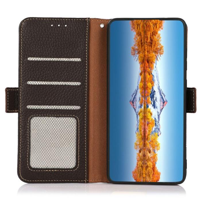 KHAZNEH - KHAZNEH Samsung Galaxy A26 5G Fodral Äkta läder - Brun
