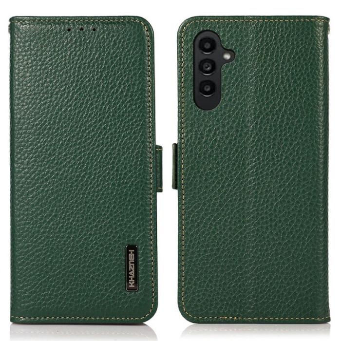 KHAZNEH - KHAZNEH Samsung Galaxy A26 5G Fodral Äkta läder - Grön