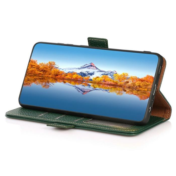 KHAZNEH - KHAZNEH Samsung Galaxy A26 5G Fodral Äkta läder - Grön