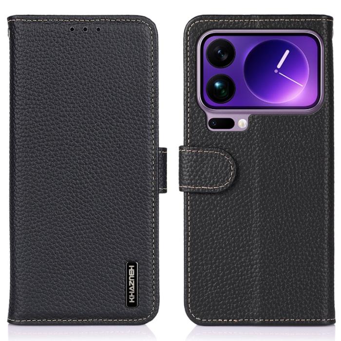 KHAZNEH - KHAZNEH Xiaomi 17 Pro Max Fodral Äkta nötläder - Svart