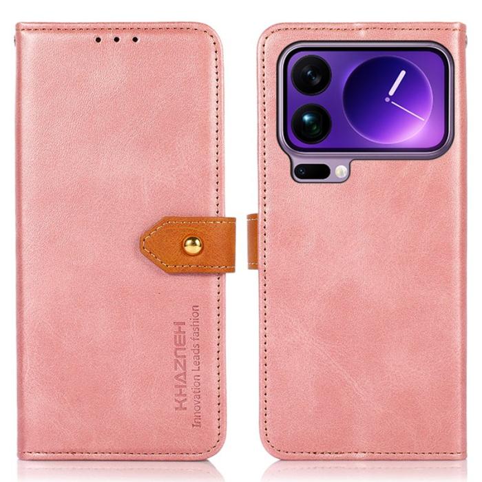 KHAZNEH - KHAZNEH Xiaomi 17 Pro Max Plånboksfodral Konstläder - Roséguld