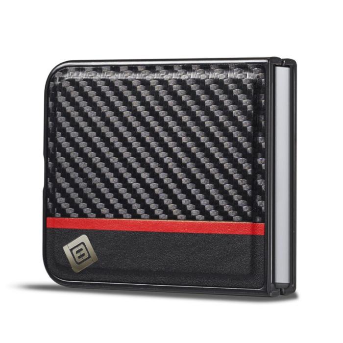 LC.imeeke - LC.IMEEK Samsung Galaxy Z Flip5 Fodral PU Läder - Svart