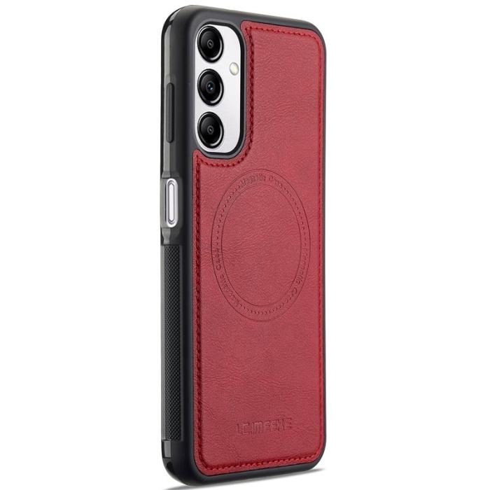LC.imeeke - LC.IMEEKE för Samsung Galaxy A34 5G Fodral Äkta läder - Röd