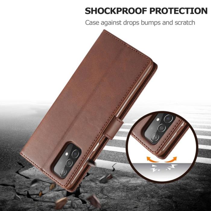 LC.imeeke - LC.IMEEKE för Samsung Galaxy A52 Fodral - PU Läder - Kaffe