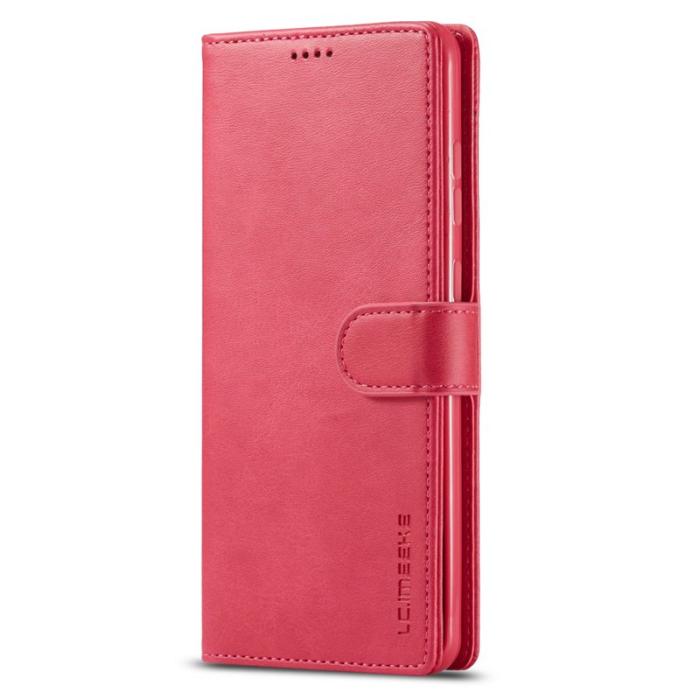LC.imeeke - LC.IMEEKE för Samsung Galaxy A73 5G Fodral - Äkta läder - Röd