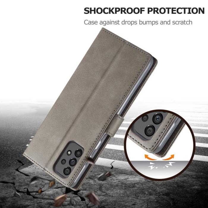 LC.imeeke - LC.IMEEKE för Samsung Galaxy A73 5G Fodral i PU-läder - Grå