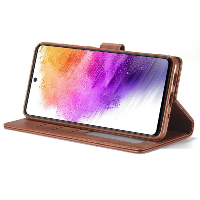 LC.imeeke - LC.IMEEKE för Samsung Galaxy A73 5G Fodral i PU-läder - Grå