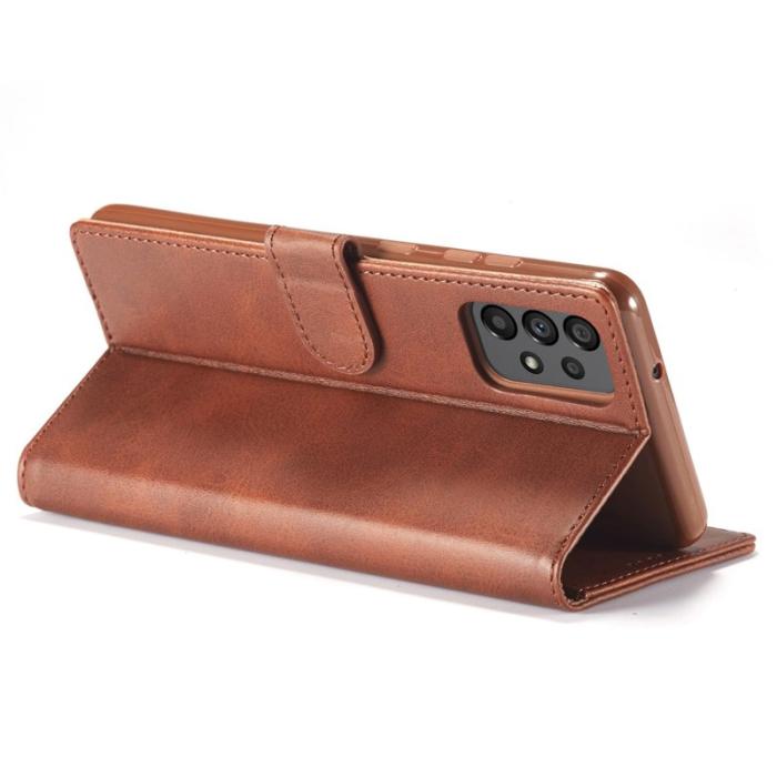 LC.imeeke - LC.IMEEKE för Samsung Galaxy A73 5G Fodral - Texturerat PU Läder - Svart