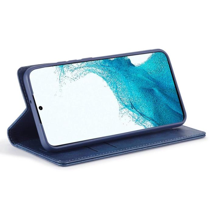 LC.imeeke - LC.IMEEKE för Samsung Galaxy S22 5G Fodral Äkta läder - Blå