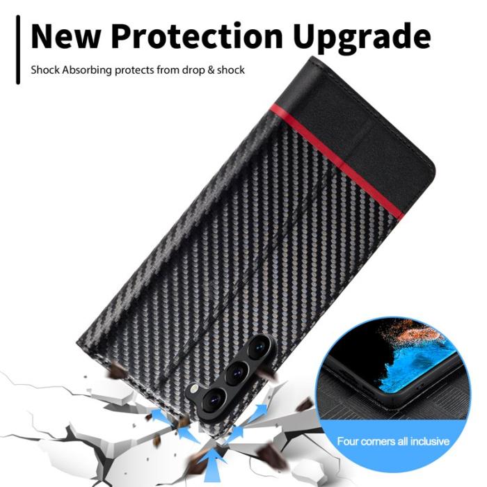 LC.imeeke - LC.IMEEKE för Samsung Galaxy S23 Fodral PU Läder - Horisontell Rand