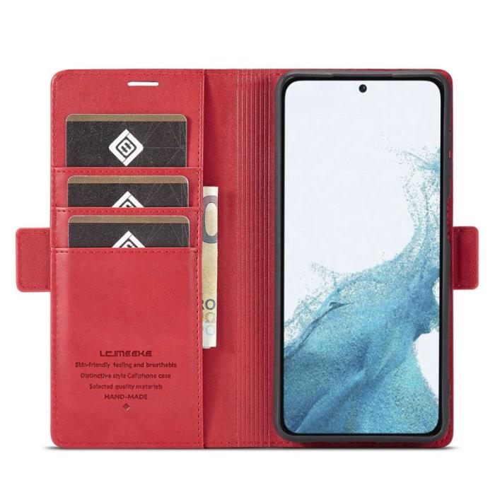 LC.imeeke - LC.IMEEKE för Samsung Galaxy S23+ Fodral PU Läder - Röd