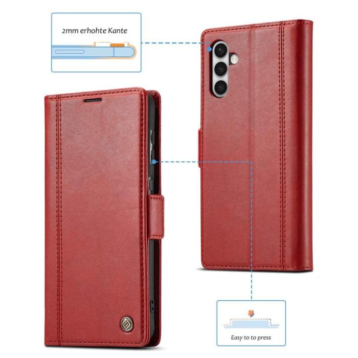 LC.imeeke - LC.IMEEKE för Samsung Galaxy S23+ Fodral PU Läder - Röd