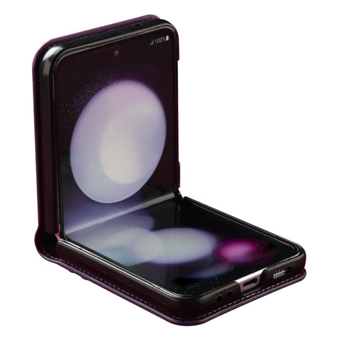 LC.imeeke - LC.IMEEKE för Samsung Galaxy Z Flip3 5G Fodral Äkta läder - Brun