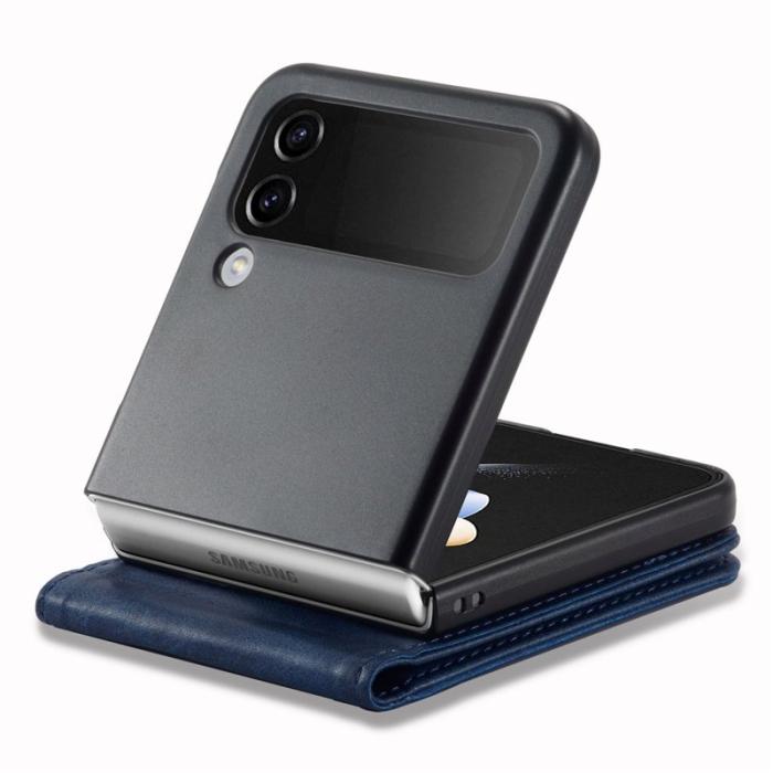 LC.imeeke - LC.IMEEKE för Samsung Galaxy Z Flip4 5G Fodral - PU Läder - Blå