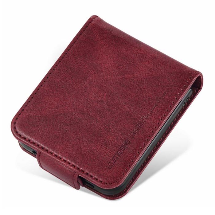 LC.imeeke - LC.IMEEKE för Samsung Galaxy Z Flip4 Fodral PU Läder - Röd