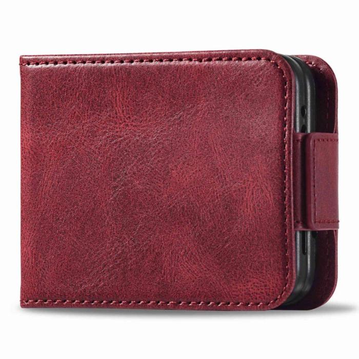 LC.imeeke - LC.IMEEKE för Samsung Galaxy Z Flip4 Fodral PU Läder - Röd