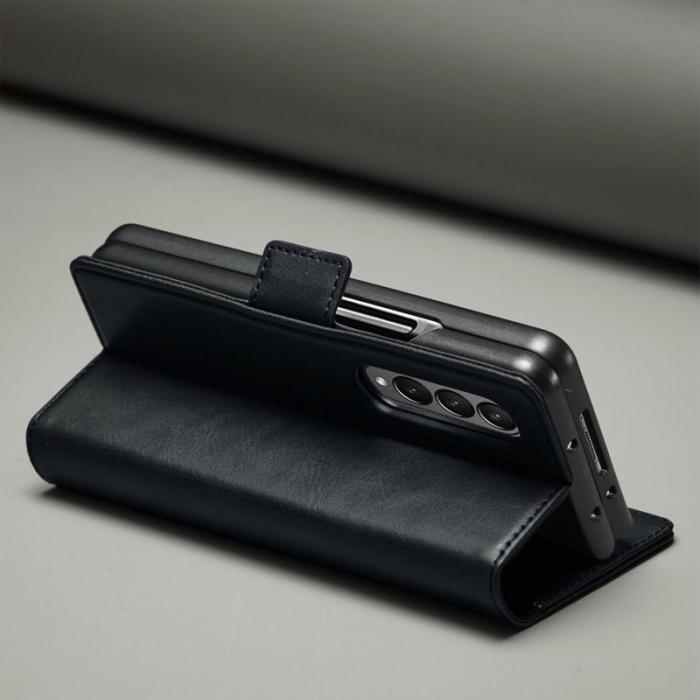 LC.imeeke - LC.IMEEKE för Samsung Galaxy Z Fold3 5G Skal PU Läder - Svart