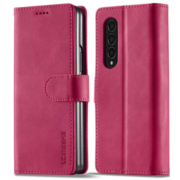 LC.imeeke - LC.IMEEKE för Samsung Galaxy Z Fold4 5G Fodral - PU Läder - Rose