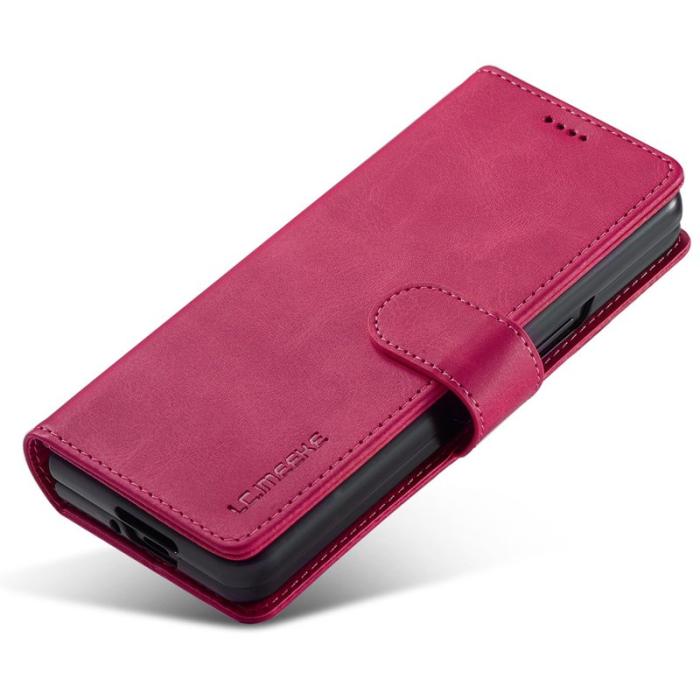 LC.imeeke - LC.IMEEKE för Samsung Galaxy Z Fold4 5G Fodral - PU Läder - Rose