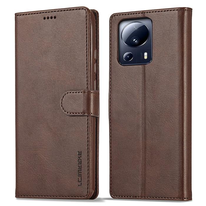 LC.imeeke - LC.IMEEKE för Xiaomi 13 Lite Fodral i PU-läder - Brun