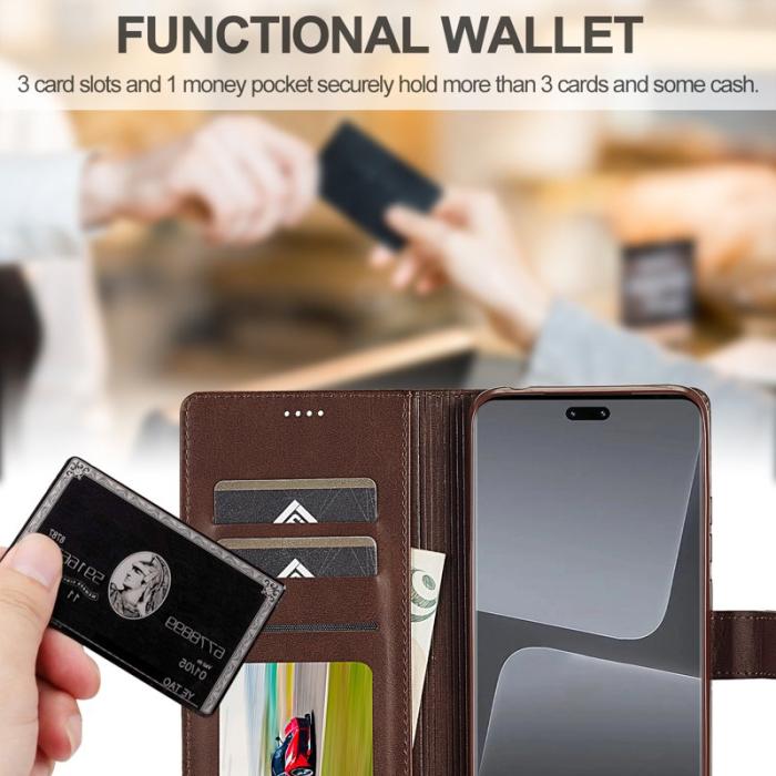 LC.imeeke - LC.IMEEKE för Xiaomi 13 Lite Fodral i PU-läder - Brun