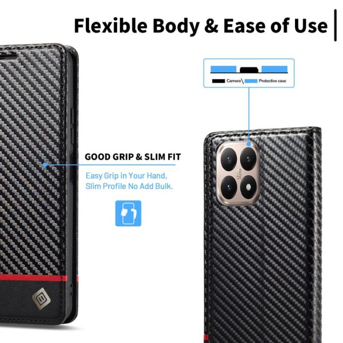 LC.imeeke - LC.IMEEKE för Xiaomi 15T Wallet Fodral Äkta läder - Vit