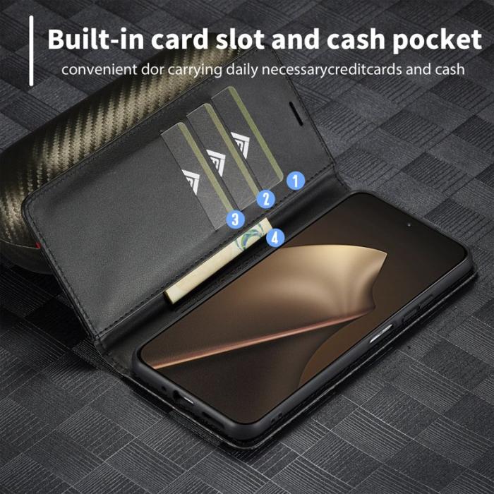 LC.imeeke - LC.IMEEKE för Xiaomi 15T Wallet Fodral Äkta läder - Vit