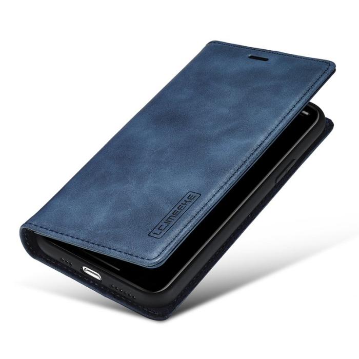 LC.imeeke - LC.IMEEKE Fodral för iPhone 11 - Äkta läder - Blå