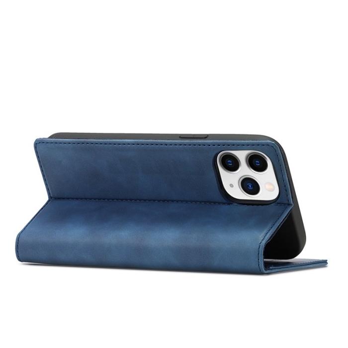 LC.imeeke - LC.IMEEKE Fodral för iPhone 12 / 12 Pro - Äkta läder - Blå