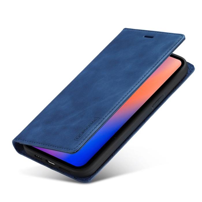 LC.imeeke - LC.IMEEKE Fodral för iPhone 12 / 12 Pro - Äkta läder - Blå