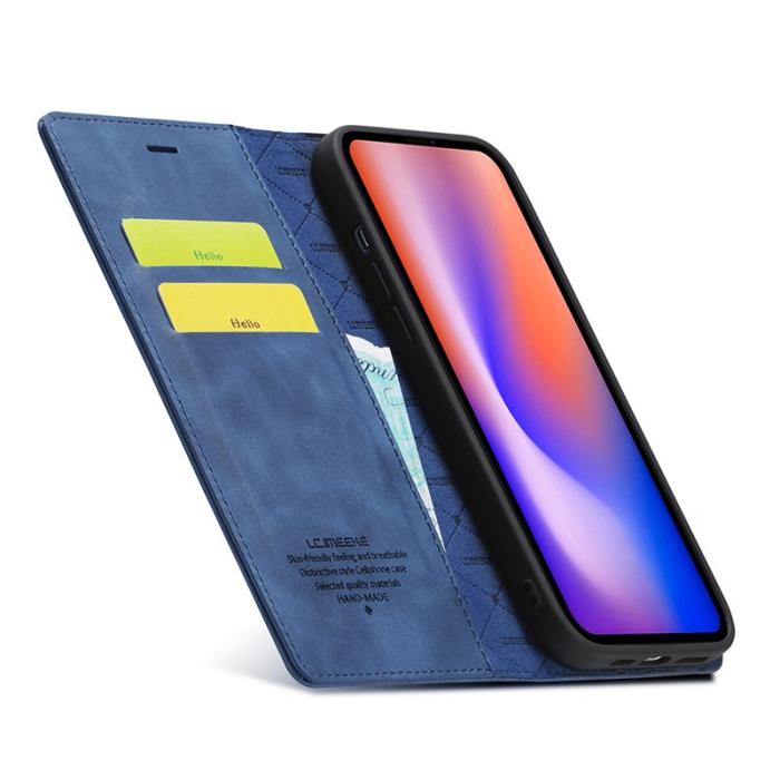 LC.imeeke - LC.IMEEKE Fodral för iPhone 12 / 12 Pro - Äkta läder - Blå