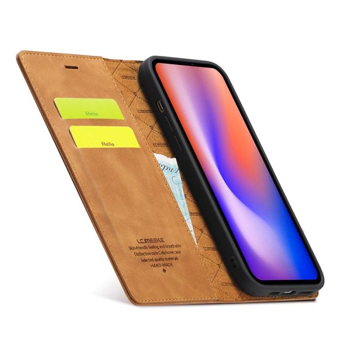 LC.imeeke - LC.IMEEKE Fodral för iPhone 12 / 12 Pro - Äkta läder - Brun