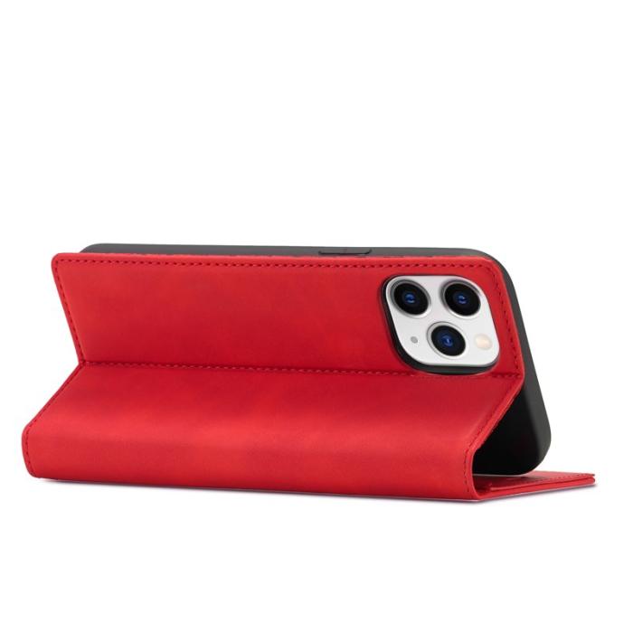 LC.imeeke - LC.IMEEKE Fodral för iPhone 12 / 12 Pro - Äkta läder - Röd