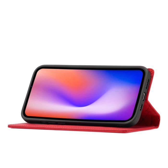 LC.imeeke - LC.IMEEKE Fodral för iPhone 12 / 12 Pro - Äkta läder - Röd